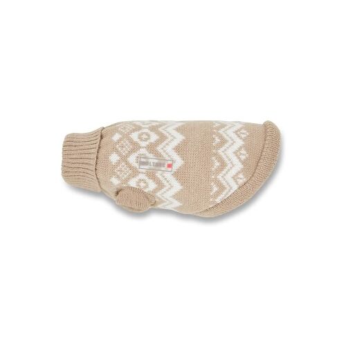 Wolters Strickpullover Norweger Mops & Co. Hundezubehör weiß / taupe 45 cm