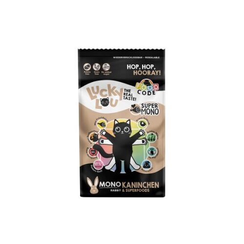 Lucky Lou Food Code Trockenfutter Katze Adult, Mono, Kaninchen 1,7kg