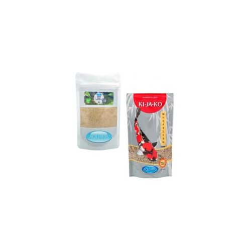 AQUARIS Sparset mit Koifutter Wheatgerm 1 kg / 6mm und Teichreinigung POND Bakto 50g