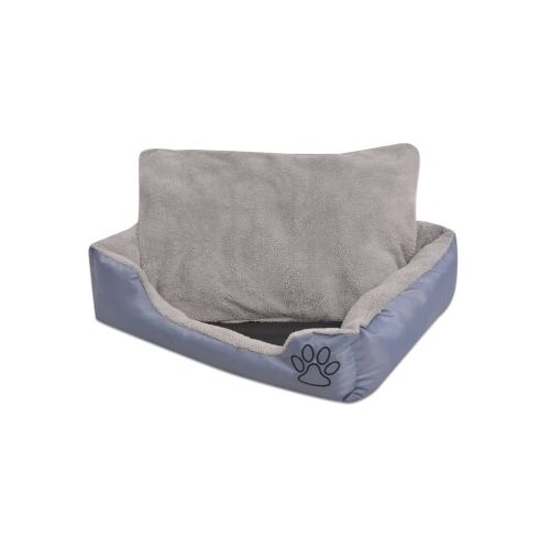 VidaXL Hundebett mit gepolstertem Kissen Grau 48 cm, 65 cm, 18 cm