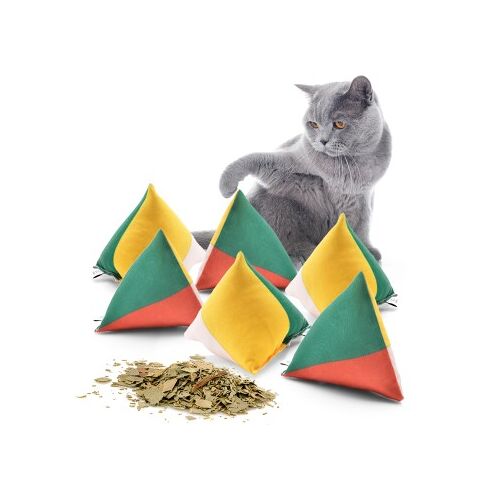 Canadian Cat Company Catnipspielzeug 6x Schmusepyramide Reggae 4-Color