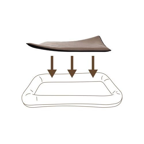 Knuffelwuff kuschelige Einlage Teddy für Hundebett Form: Globetrotter braun XXXL