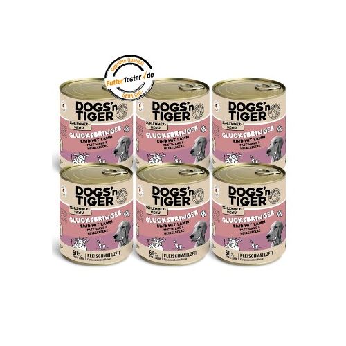 Dogs'n Tiger Glücksbringer Rind & Lamm 6x800 g