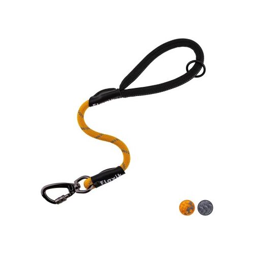 Floxik Kurzführer für Hunde - Kurzleine aus Kletterseilmaterial orange L