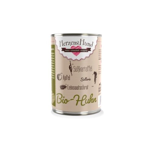 HerzensHund Adult 12x400g Bio Huhn