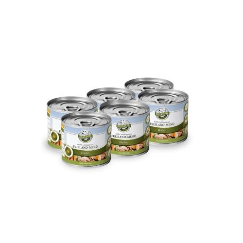 Bellfor Hundefutter Nass mit Huhn - Freiland-Menü - 6x200g