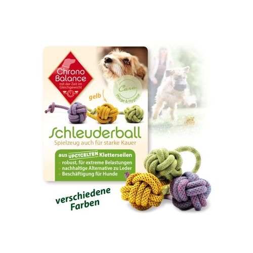 ChronoBalance Upcycled Hundespielzeug Schleuderball gelb