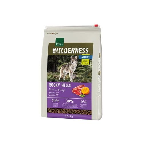 REAL NATURE WILDERNESS Trockenfutter Hund, Adult, Mini, Rocky Hills Rind und Ziege 4 kg