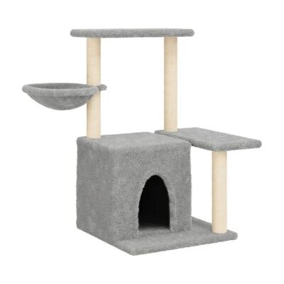 vidaXL Katzenbaum mit Sisal Kratzpfosten 83 cm - hellgrau (172110) vidaXL Katzenbaum mit Sisal Kratzpfosten 83 cm - hellgrau (172110)