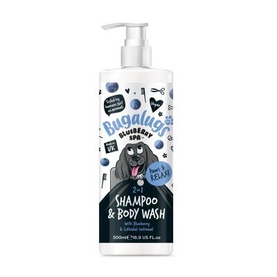 Bugalugs Blueberry Spa Hundeshampoo mit Blaubeere & Hafer – Sanfte Reinigung & Fellpflege 500ml Bugalugs Blueberry Spa Hundeshampoo mit Blaubeere & Hafer – Sanfte Reinigung & Fellpflege 500ml