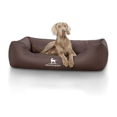 Knuffelwuff Orthopädisches Hundebett Madison aus laser-gestepptem Kunstleder braun XL Knuffelwuff Orthopädisches Hundebett Madison aus laser-gestepptem Kunstleder braun XL