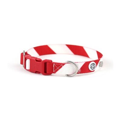 BARKALOT Recycling Kunststoff Hundehalsband - Rot Weiß L BARKALOT Recycling Kunststoff Hundehalsband - Rot Weiß L