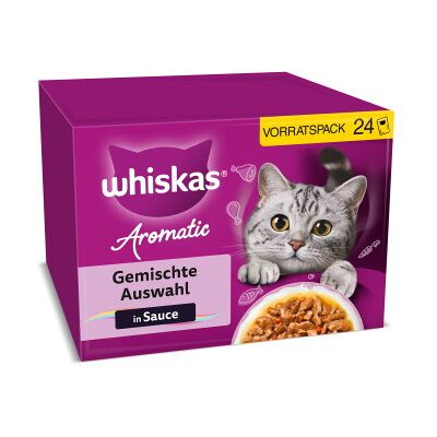 Whiskas Katzenfutter für Erwachsene - Verschiedene Sorten in Sauce 24x85g Whiskas Katzenfutter für Erwachsene - Verschiedene Sorten in Sauce 24x85g