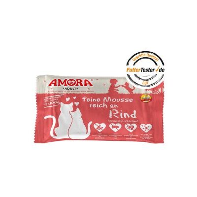 Amora Cat feine Mousse 10x4x100g Rind Amora Cat feine Mousse 10x4x100g Rind
