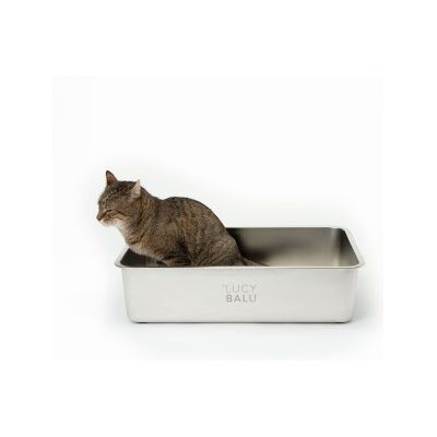 LucyBalu STEELOO Katzentoilette silber LucyBalu STEELOO Katzentoilette silber