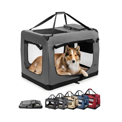Lionto Hundetransportbox - faltbar - grau XXL Lionto Hundetransportbox - faltbar - grau XXL