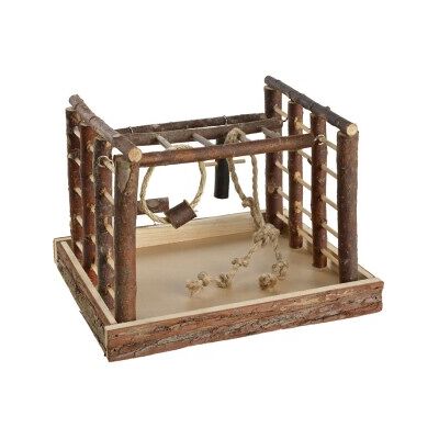 AniOne Vogelschaukel aus Naturholz - Klein Vögel Spielplatz 35x29x25cm AniOne Vogelschaukel aus Naturholz - Klein Vögel Spielplatz 35x29x25cm