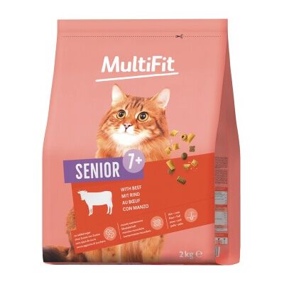 MultiFit Trockenfutter Katze, Senior, Rind 2 kg MultiFit Trockenfutter Katze, Senior, Rind 2 kg