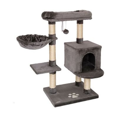 Lionto Katzenbaum - Kratzbaum für Katzen - Höhe 93 cm - Dunkelgrau Lionto Katzenbaum - Kratzbaum für Katzen - Höhe 93 cm - Dunkelgrau