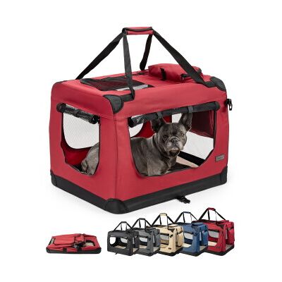 Lionto Hundetransportbox - faltbar - rot L Lionto Hundetransportbox - faltbar - rot L