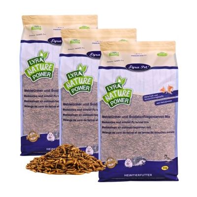 Lyra Pet Mehlwürmer-/Soldatenfliegenlarven-Mix 3x5 kg Lyra Pet Mehlwürmer-/Soldatenfliegenlarven-Mix 3x5 kg