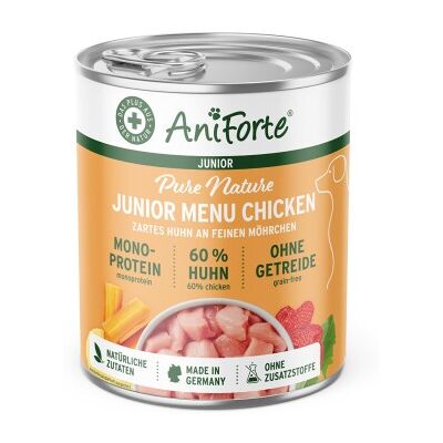 AniForte Nassfutter JuniorMenue – Zartes Huhn mit Möhrchen AniForte Nassfutter JuniorMenue – Zartes Huhn mit Möhrchen