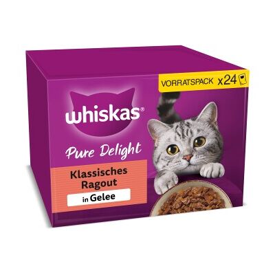 Whiskas Pure Delight Vorteilspack Klassisches Ragout in Gelee 24 x 85g Whiskas Pure Delight Vorteilspack Klassisches Ragout in Gelee 24 x 85g