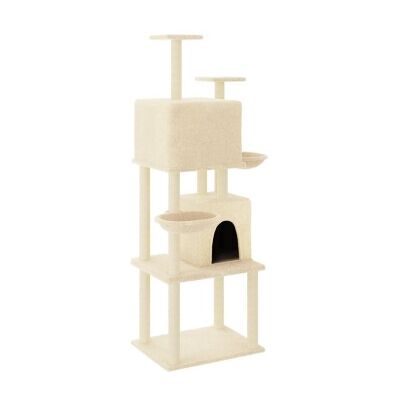 vidaXL Katzenbaum mit Sisal Kratzpfosten und 2 Körben 180 cm - creme (172031) vidaXL Katzenbaum mit Sisal Kratzpfosten und 2 Körben 180 cm - creme (172031)