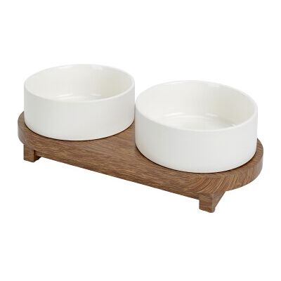 MORE Doppelkeramik-Hundeschüssel mit Ständer - Futter & Wasser MORE Doppelkeramik-Hundeschüssel mit Ständer - Futter & Wasser