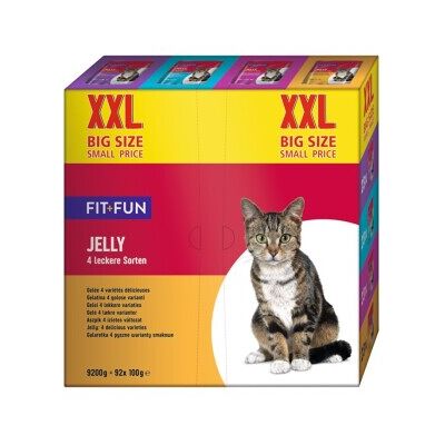 Fit and Fun Katzen Gelee Mix 92x100G - Katzenfutter Fit and Fun Katzen Gelee Mix 92x100G - Katzenfutter
