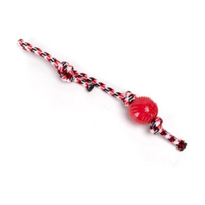 nobleza Hundespielzeug – Zerrseil mit Ball, robust & zahnfreundlich, in 3 Farben rot nobleza Hundespielzeug – Zerrseil mit Ball, robust & zahnfreundlich, in 3 Farben rot