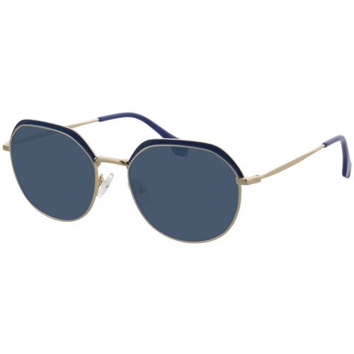 Brille24 Collection Ibiza – gold/blau Sonnenbrille ohne Sehstärke, Vollrand, geometric
