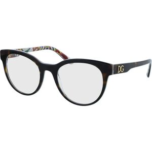 Dolce & Gabbana DG3334 3217 52-20 Brillengestell inkl. Gläser, Damen, Vollrand, panto