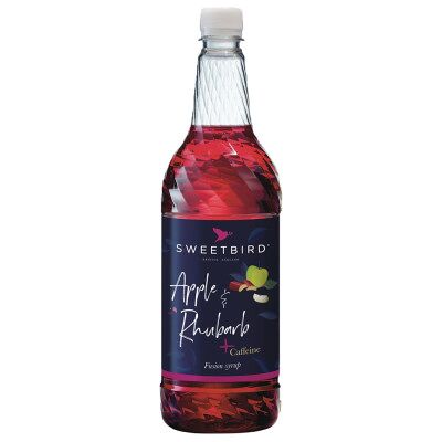 Sirup mit zusätzlichem Koffein für Eiskaffee Sweetbird Fusions+ Apple and Rhubarb, 1 l Sirup mit zusätzlichem Koffein für Eiskaffee Sweetbird Fusions+ Apple and Rhubarb, 1 l