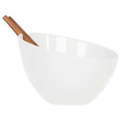 HOMLA MOOKA Keramische Salatschüssel mit Besteck - Salat, Warme Gerichte, Obst HOMLA MOOKA Keramische Salatschüssel mit Besteck - Salat, Warme Gerichte, Obst