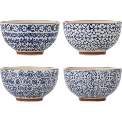 Bloomingville Blue Stoneware Karine 4er-Set Schalen, 13 cm Bloomingville Blue Stoneware Karine 4er-Set Schalen, 13 cm
