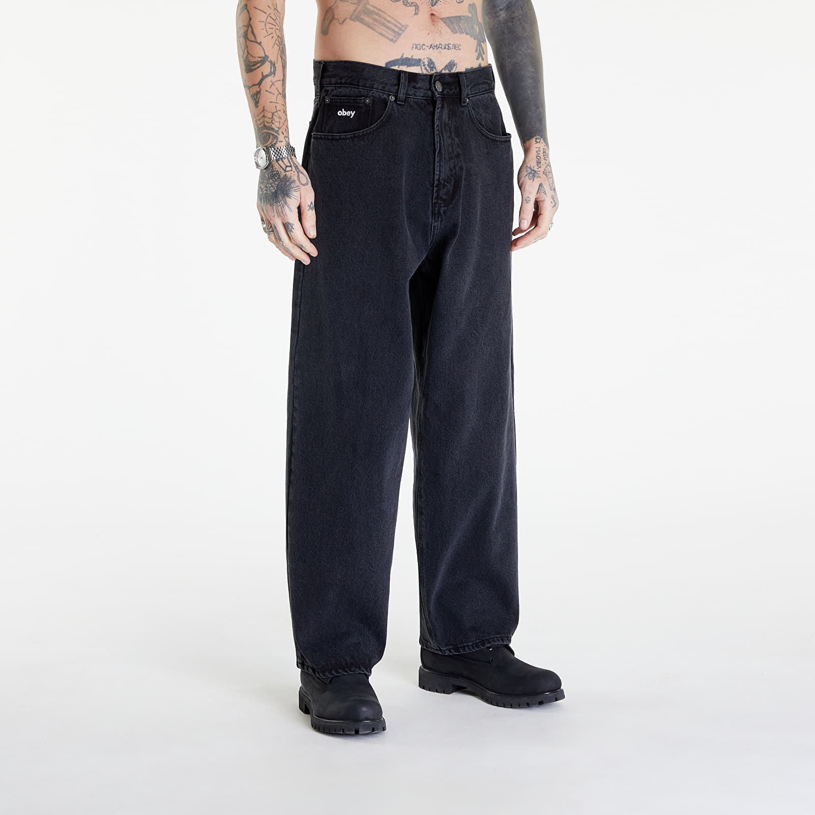 OBEY Clothing OBEY Bigwig Baggy Denim Faded Black - male - Size: W34