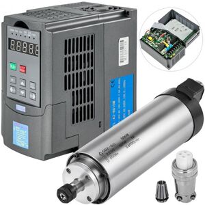 VEVOR 0,8KW Luftgekühlter 220-250 V / 400 Hz, 0-24000 U / min, Spindelmotor ER 11 Spannzangenfutter mit 2 HP 1,5KW Frequenzrichter 208-240 V AC Wechselrichter 3 Phase SPWM Luftfeuchtigkeit 0-95 %