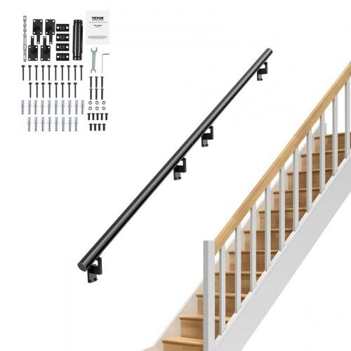 VEVOR Handlauf Aluminiumlegierung Pflegeleicht Treppengeländer 3657,6mm Geländer Treppe 199,6kg Tragfähigkeit 994-900-994mm Abstand zwischen den Säulen Brüstung Balkongeländer