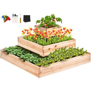 VEVOR Hochbeet 113 x 113 x 51 cm Pflanzkasten Tannenholz Gemüsebeet Blumenkasten Kräuterbeet Gartenbeet Pflanzkübel Ideal für den Anbau von Gemüse, Obst, Kräutern, Sukkulenten usw.