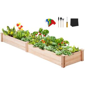 VEVOR Hochbeet 240 x 60 x 25 cm Pflanzkasten Tannenholz Gemüsebeet Blumenkasten Kräuterbeet Gartenbeet Pflanzkübel Ideal für den Anbau von Gemüse, Obst, Kräutern, Sukkulenten usw.