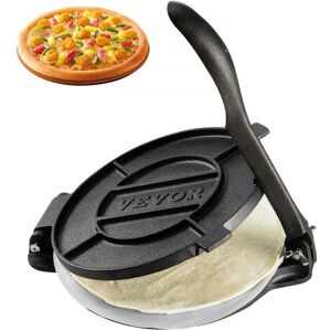 VEVOR Tortilla-Presse, 20 cm Taco Presse, Robuste Gusseisen-Tortilladora-Presse, Vorgewürzte Tortilla Maker Tortilla Hersteller mit 100 Stk. Pergamentpapier, Teigmaschine für Mehl-Tortilla, Schwarz