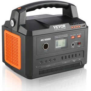 VEVOR Tragbarer Stromgenerator 1000W Stromspeicher 999-Wh-Akku Stromerzeuger Powerstation 12 Ladeanschlüsse Ideal für Smartphones Laptops Kameras Ventilatoren CPAP-Geräte Fernseher Mini-Kühlschränke