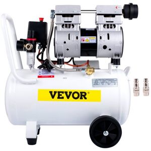 VEVOR Silent Flüsterkompressor 30L Druckluftkompressor 1,1PS/850W Leise Ölfrei Kompressor 115PSI CFM5,9 Flüster-Lautstärke ≤ 58dB Luftkompressor 1440U/min Weiß Ideal für Werkstatt Reifen Fahrrad