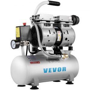 VEVOR Flüsterkompressor 9 L, Leise Ölfrei Kompressor 550 W, Ölfrei Luftkompressor 58 dB, Druckluftkompressor 230 V 50 Hz, Silent Druckluft Kessel 4 CFM Abgasvolumen, mit Eingebauten Abluftventilator