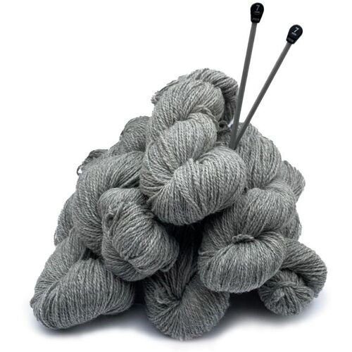 Hollert Strickwolle Schafwolle Grau 1kg