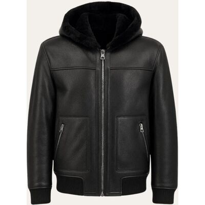 Hollert Sebastian - Shearling Blouson mit Kapuze Größe: 3XL male Hollert Sebastian - Shearling Blouson mit Kapuze Größe: 3XL male