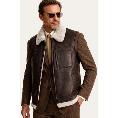 Hollert Lammfellweste - FIRMINIUS mit Kragen Größe: L Farbe: Cognac male Hollert Lammfellweste - FIRMINIUS mit Kragen Größe: L Farbe: Cognac male