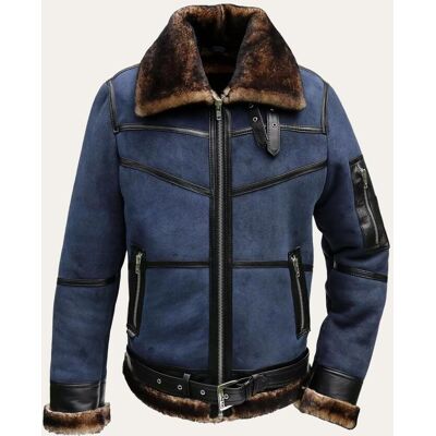 Hollert Lammfelljacke - B16 BLAU Größe: M male Hollert Lammfelljacke - B16 BLAU Größe: M male