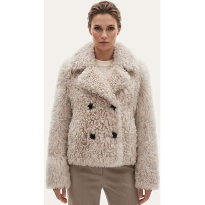 Hollert Curly Lammfelljacke in Creme-Beige Modell 1043 Größe: M female Hollert Curly Lammfelljacke in Creme-Beige Modell 1043 Größe: M female